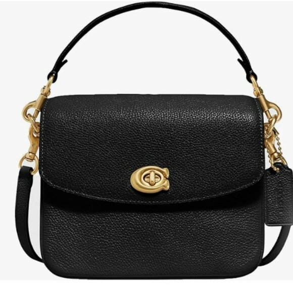 NWT Coach Polished Pebbled Leather Cassie Crossbody 19 in Black - Picture 5 of 5